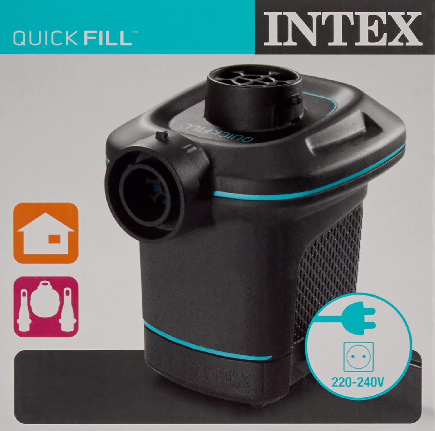 Inflador Eléctrico INTEX 220-240v con Boquillas Invertibles