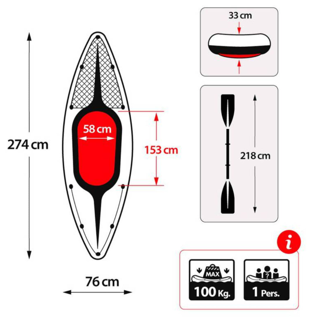 Kayak Inflable INTEX Challenger K1 para 1 Persona