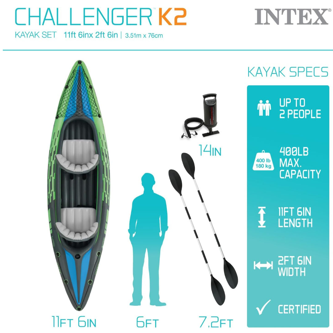 Kayak Inflable INTEX Challenger K2 para 2 Personas