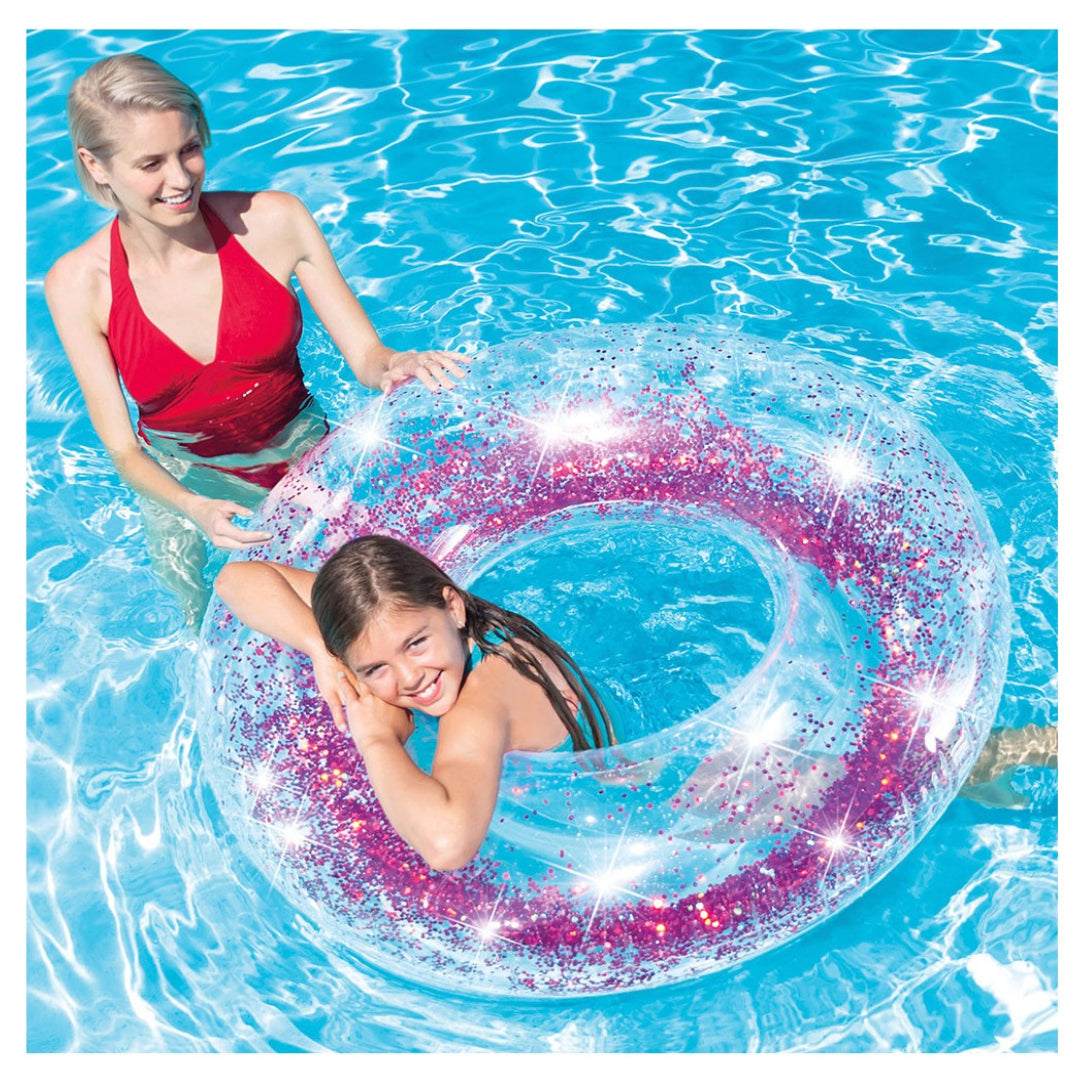 Flotador Anillo Transparente Glitter INTEX