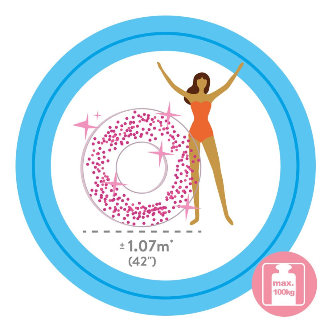 Flotador Anillo Transparente Glitter INTEX