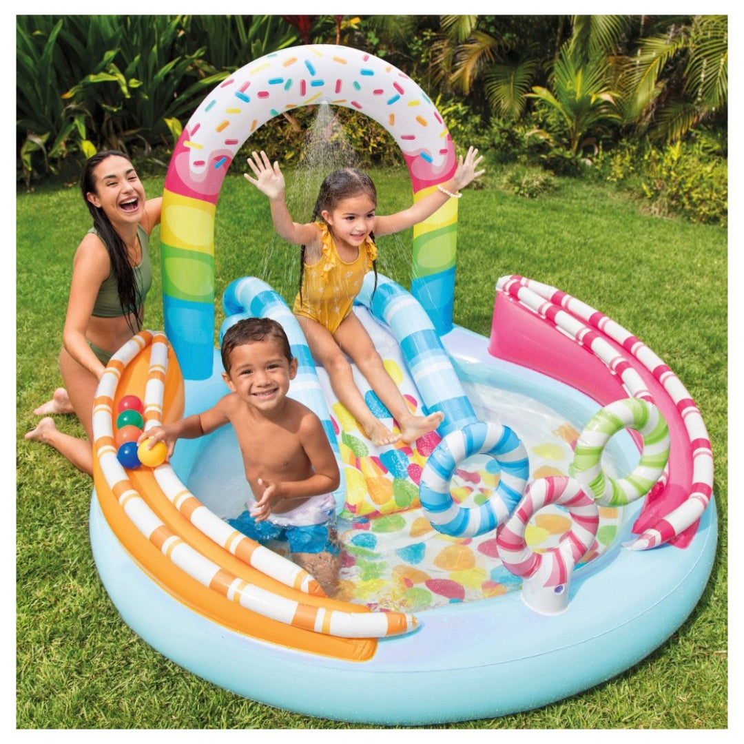 Piscina Centro de Juegos INTEX Candy Fun con Tobogán