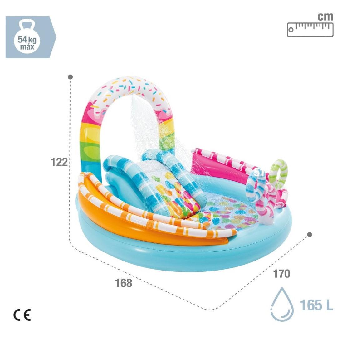 Piscina Centro de Juegos INTEX Candy Fun con Tobogán