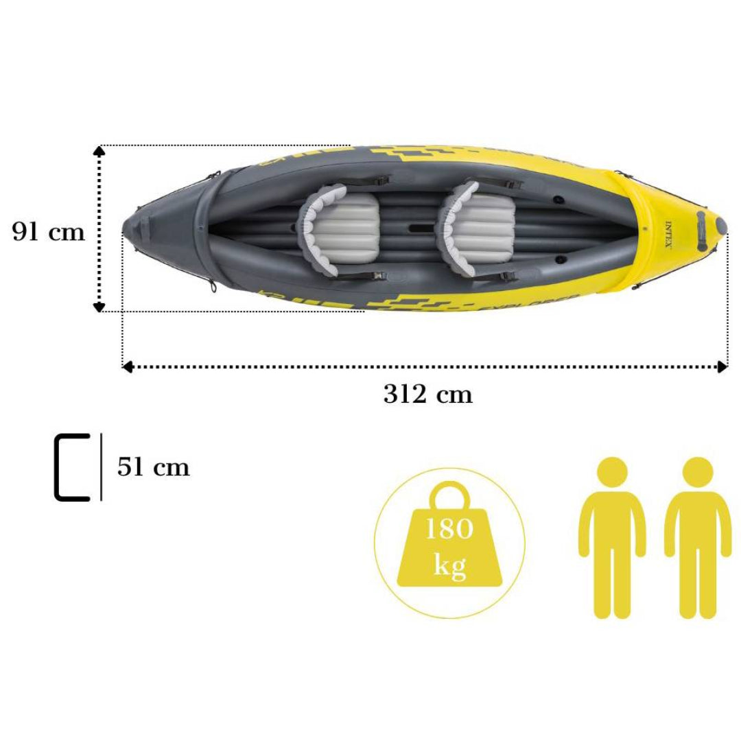 Kayak Inflable INTEX Explorer K2 para 2 Personas
