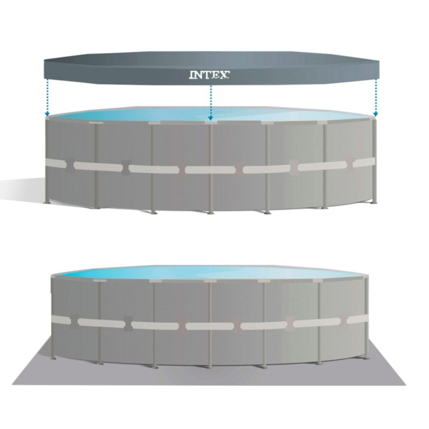 Piscina Estructural Ultra XTR Frame INTEX 610 x 122 cm, 30.079L, con Bomba de Arena, Escalera, Cobertor y Tapiz