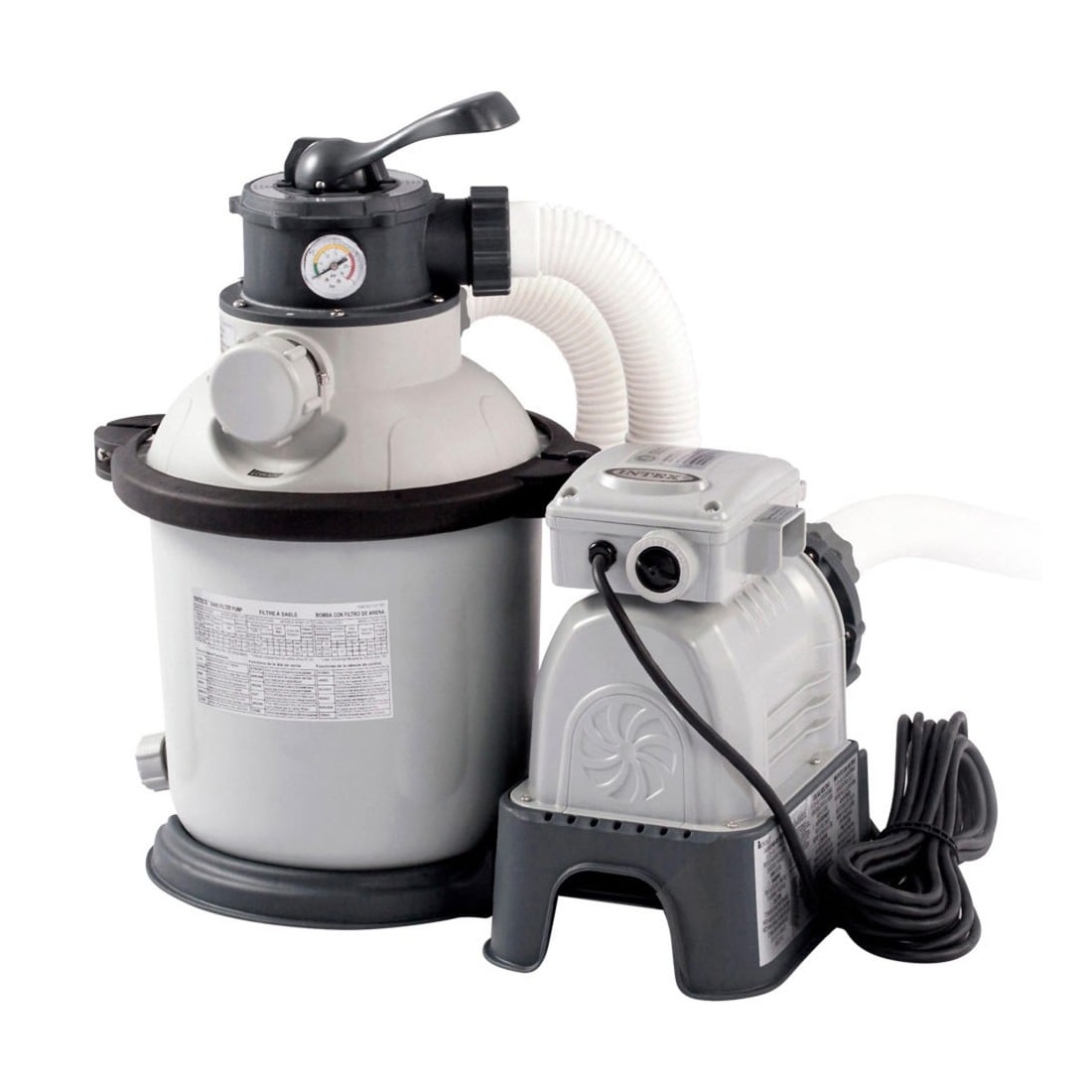 Piscina Estructural Redonda INTEX Ultra XTR 732 x 132 cm, 47.241L, con Bomba de Arena, Escalera, Cobertor y Tapiz