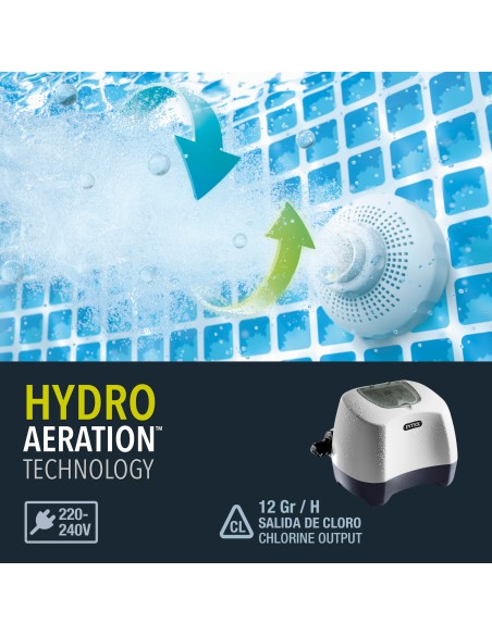 Clorador salino INTEX 11 gr/h + sistema ozono 150 ml/h QZ1100