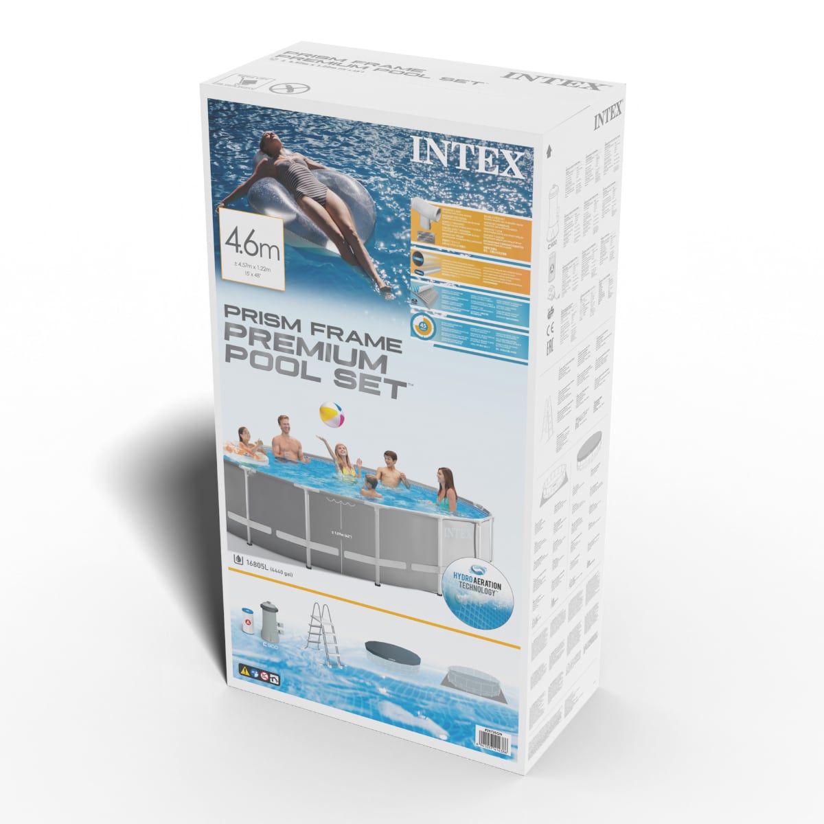 Piscina Estructural Redonda INTEX Prism Frame 457m x 122m, 16.805L, con Bomba, Escalera y Cobertor