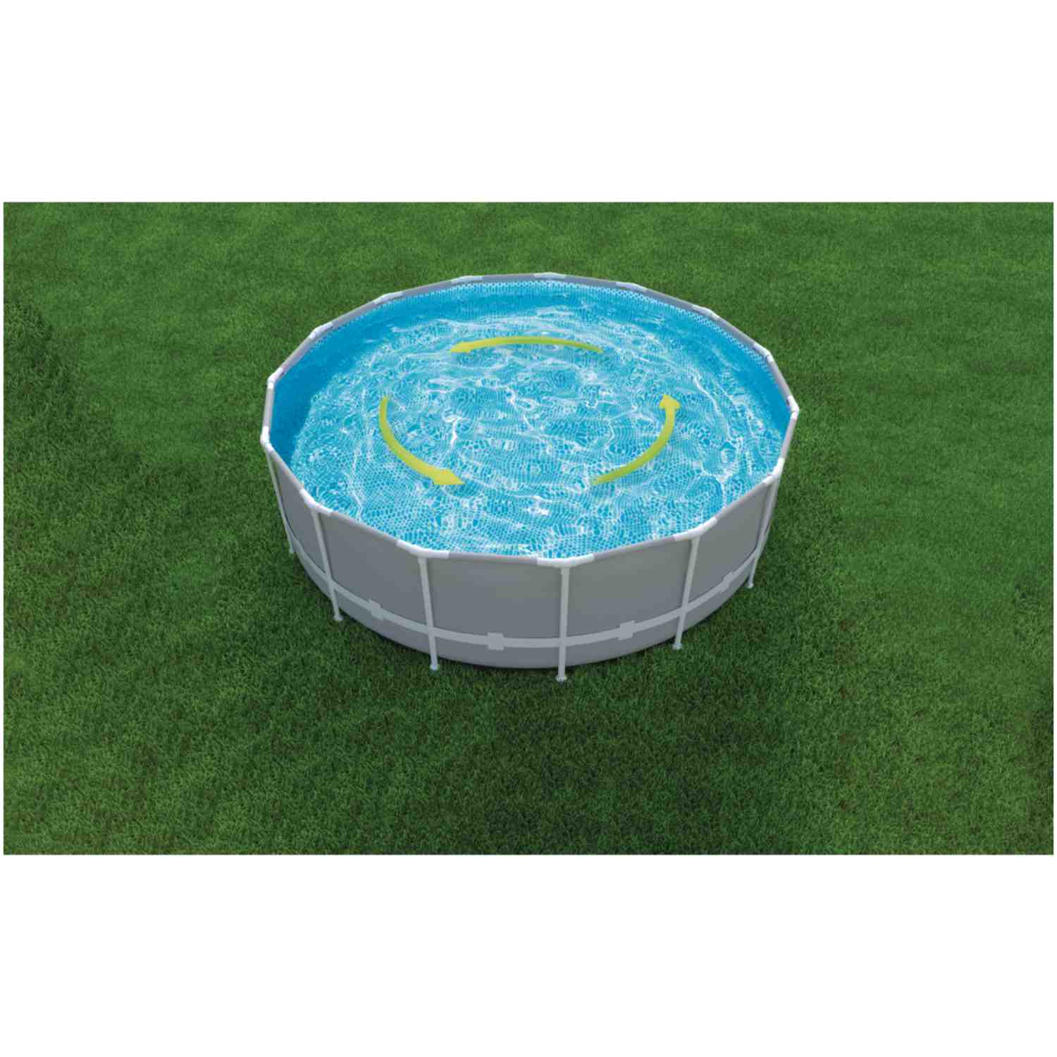 Piscina Estructural Redonda INTEX Prism Frame 5.49mx1.22m, 24.311L, con Bomba, Escalera, Cobertor y Tapiz