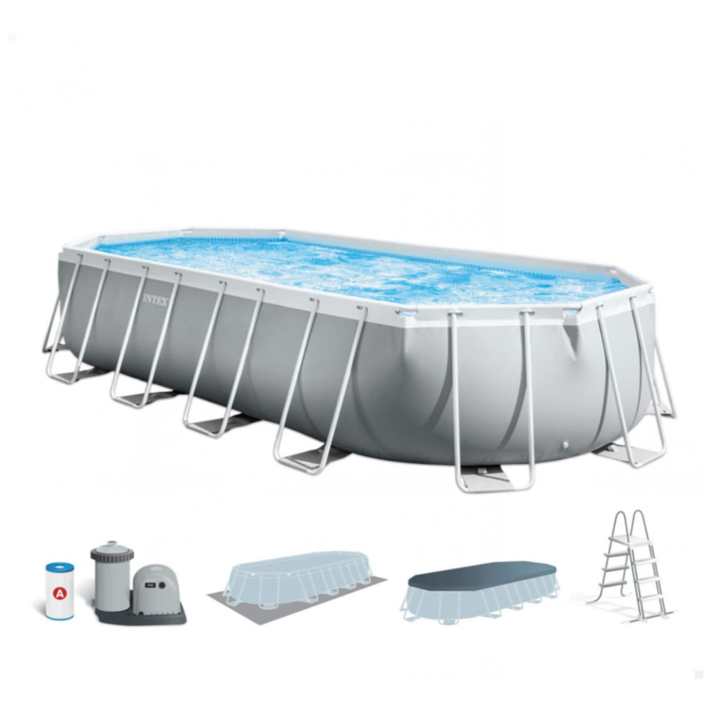 Piscina Estructural Ovalada INTEX Prism Frame 610 x 305 x 122 cm, 18.200L