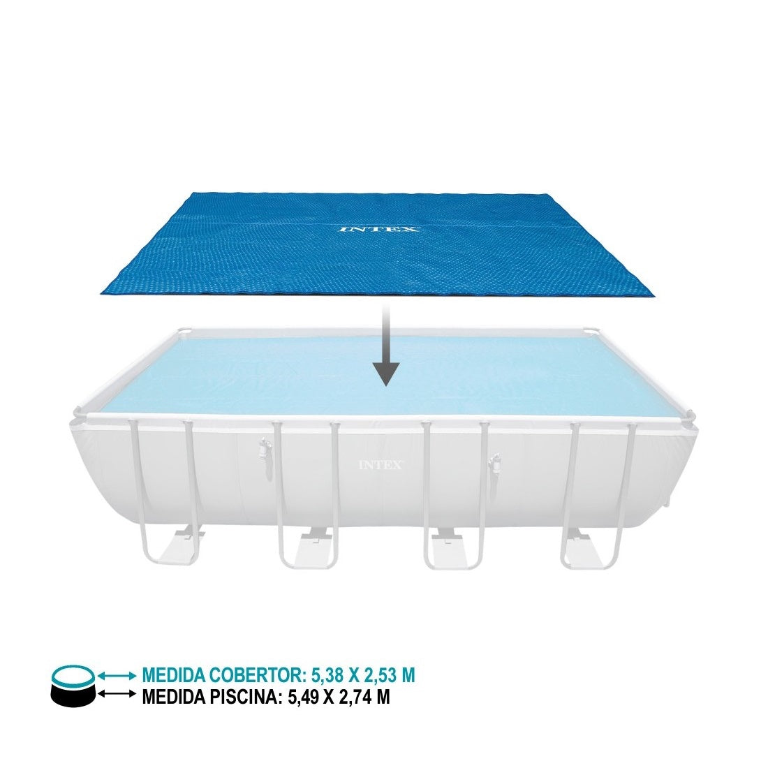 Cobertor Solar Piscina INTEX 5.49 x 2.74m