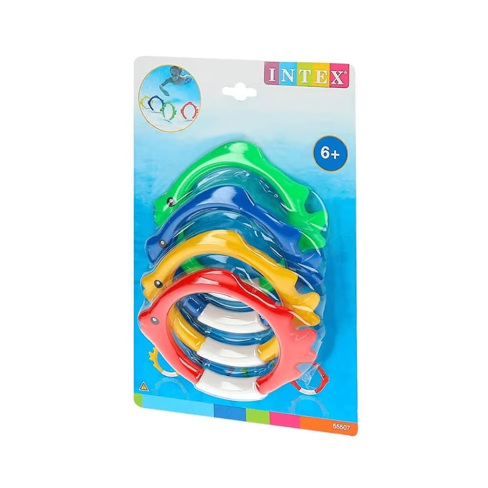 Juego De Piscina 4 Anillos de Pez Bajo el Agua Fish Rings