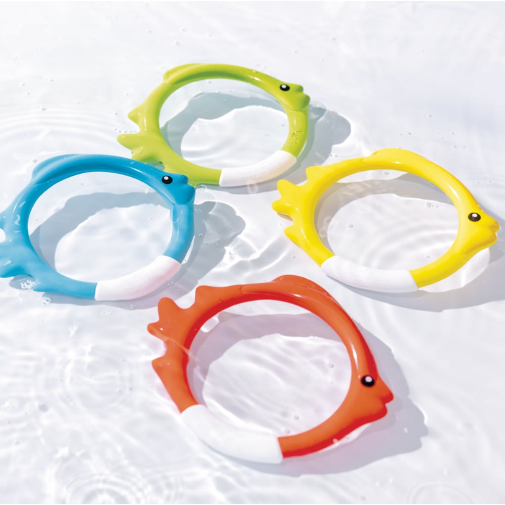 Juego De Piscina 4 Anillos de Pez Bajo el Agua Fish Rings
