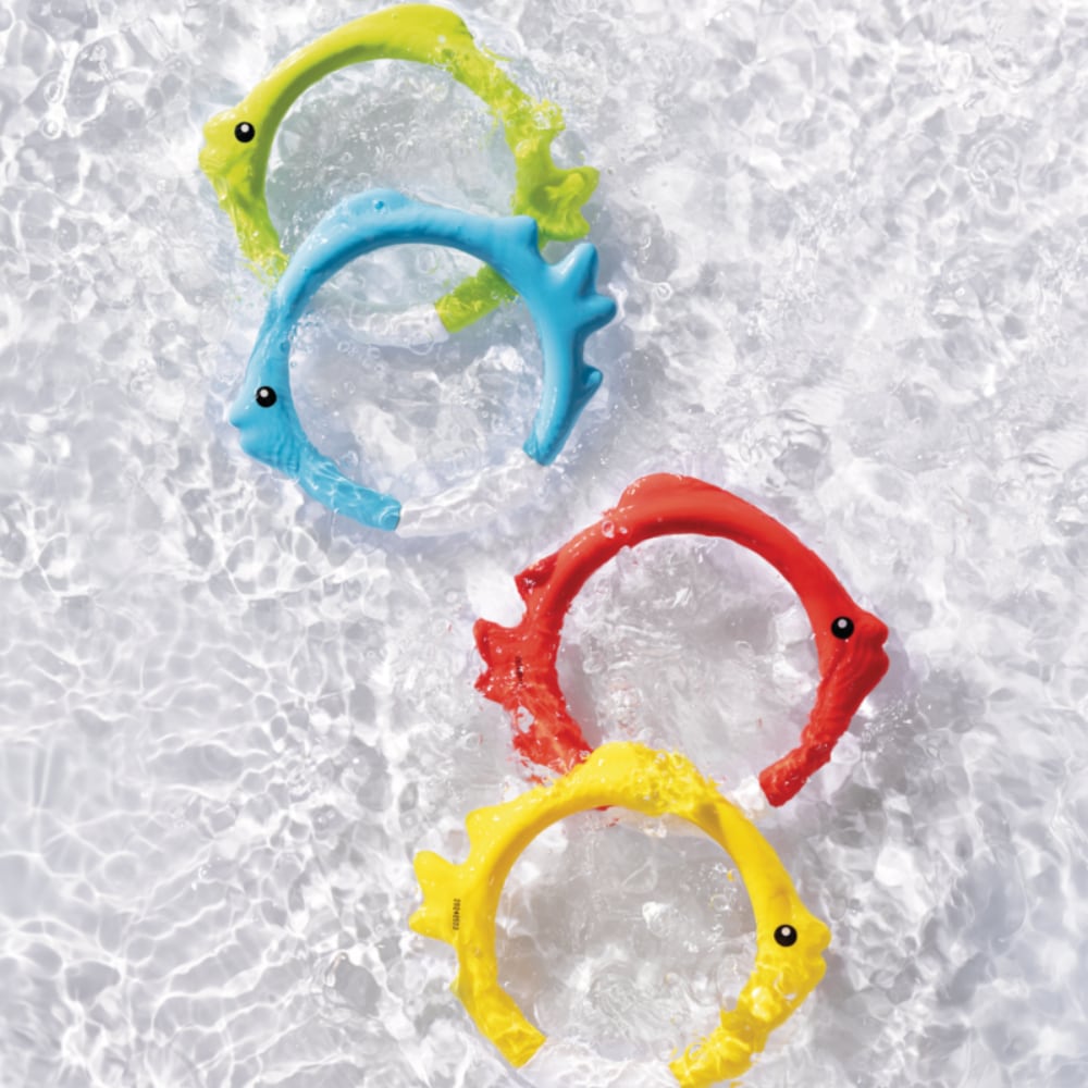 Juego De Piscina 4 Anillos de Pez Bajo el Agua Fish Rings