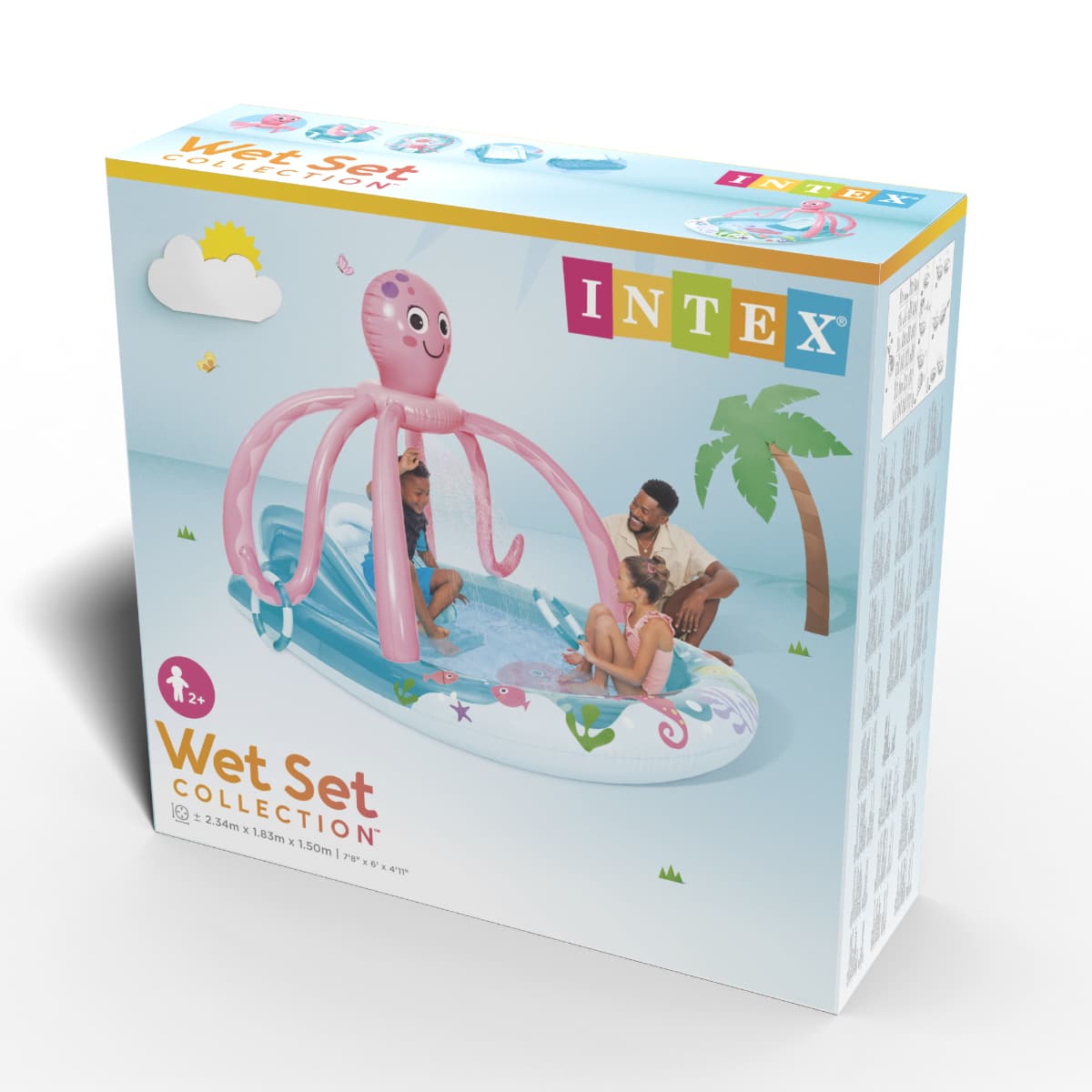 Piscina Centro de Juegos con Aspersor INTEX Friendly Octopus
