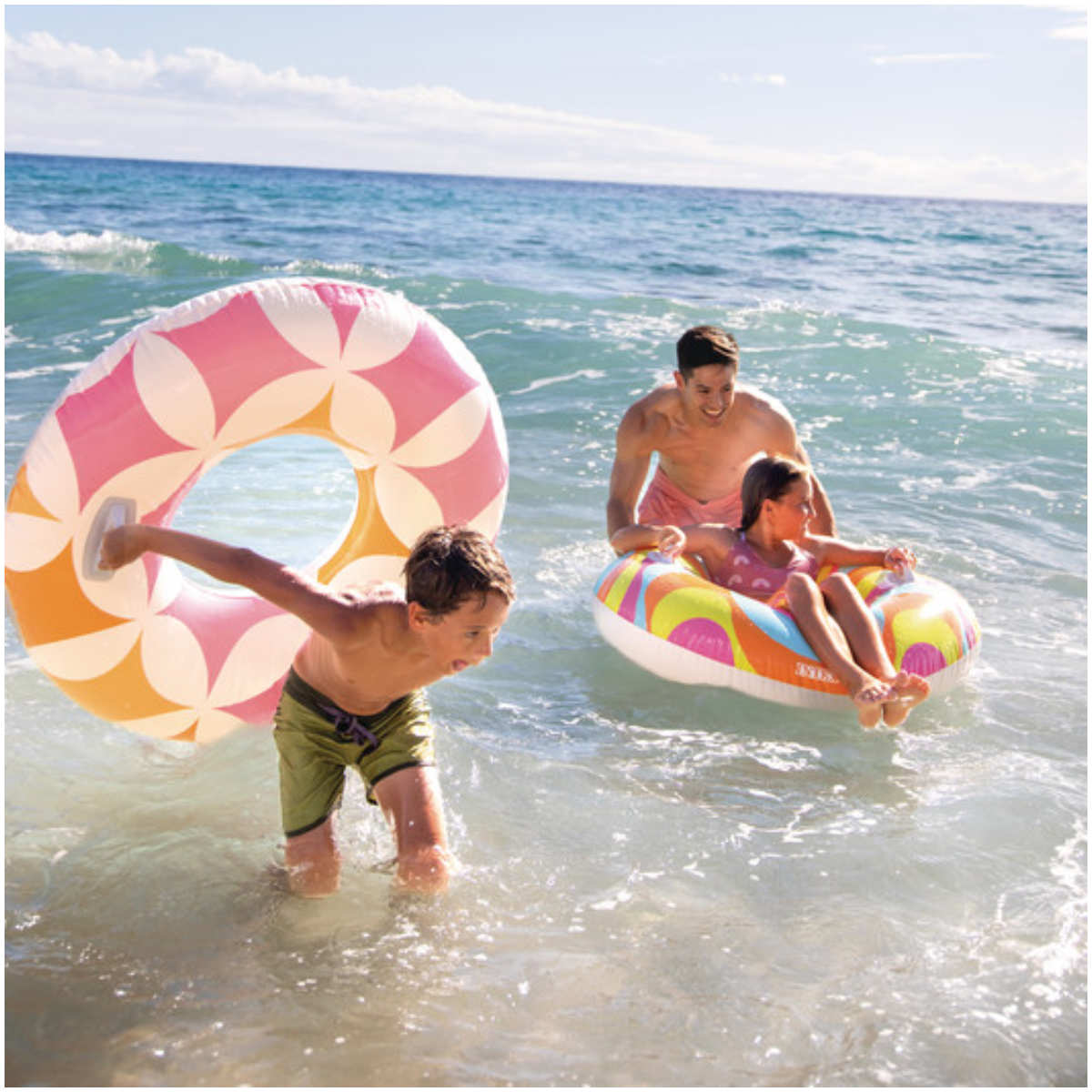 Flotador Inflable Vintage INTEX con Asas de Sujeción 114 cm