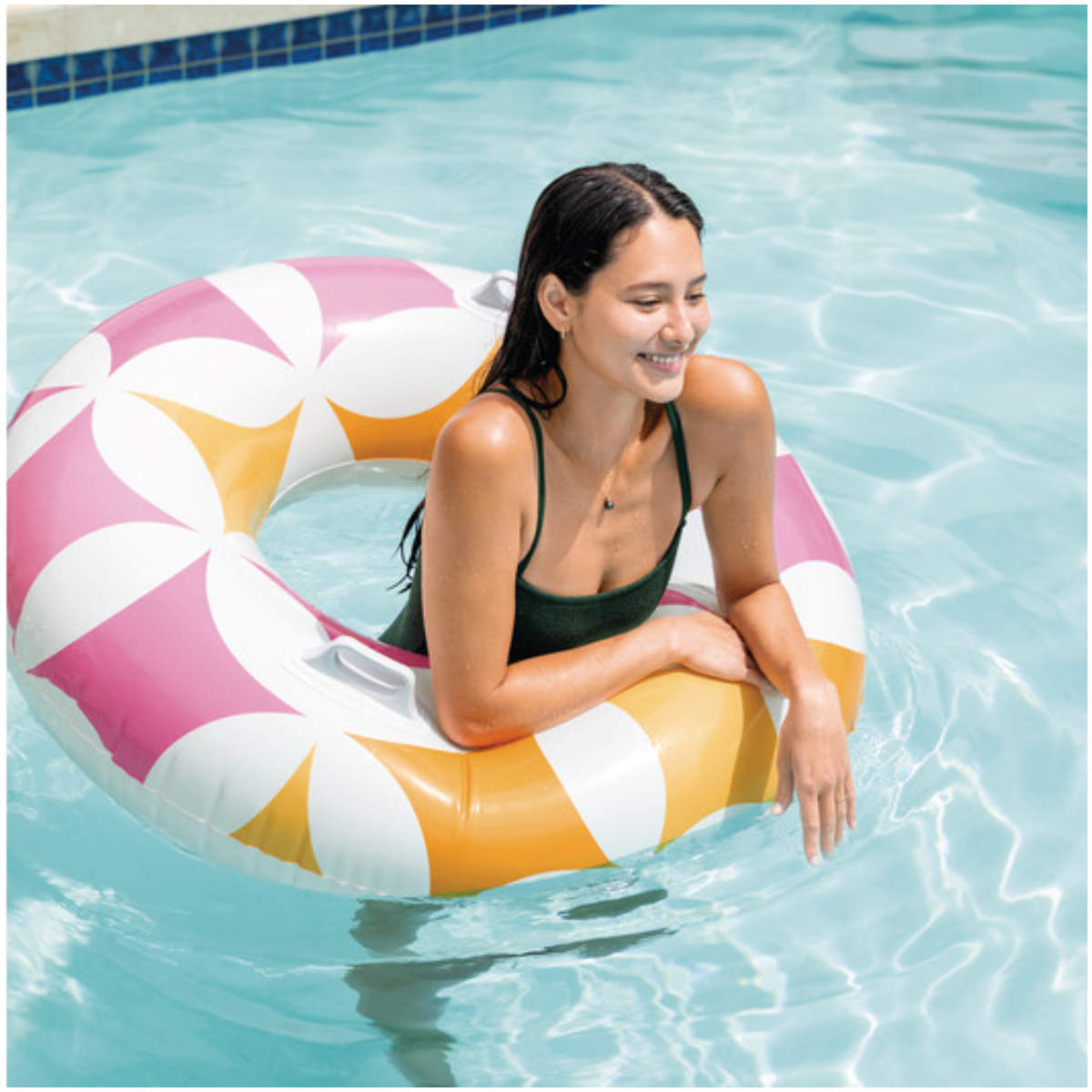 Flotador Inflable Vintage INTEX con Asas de Sujeción 114 cm