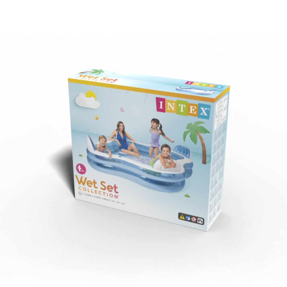 Piscina Familiar INTEX Swim Cente con Asientos 229 x 229 x 66 cm, 990 L