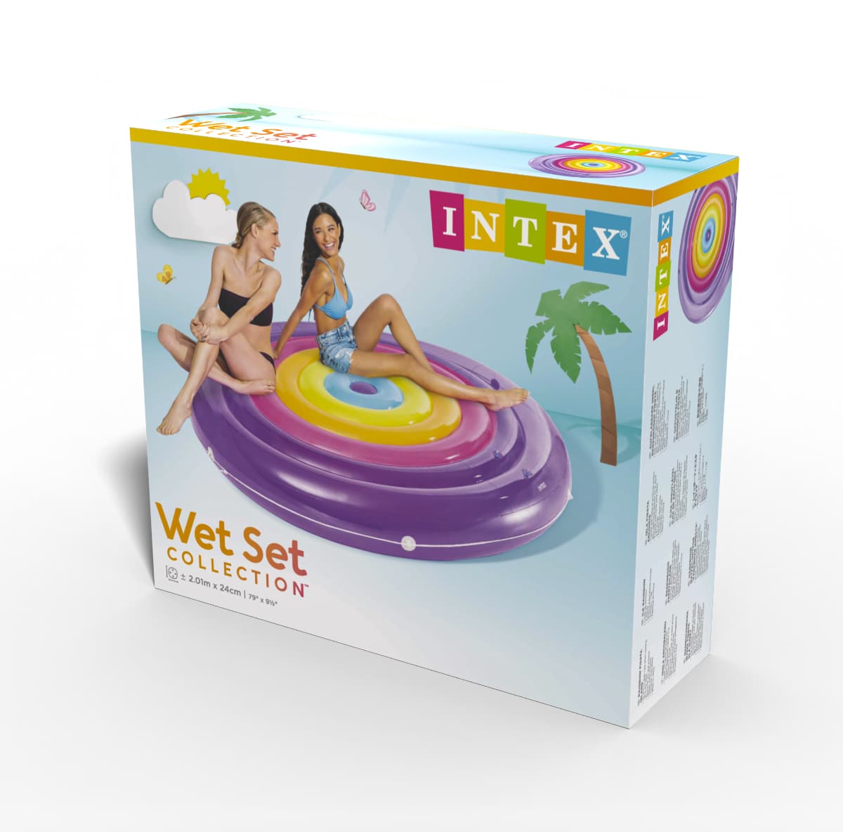 Flotador Inflable Isla Gigante INTEX Rainbow Fiesta 201x24 cm