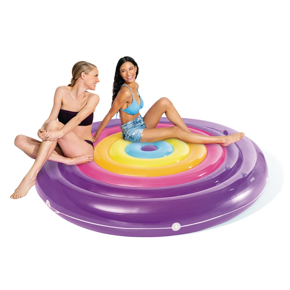 Flotador Inflable Isla Gigante INTEX Rainbow Fiesta 201x24 cm