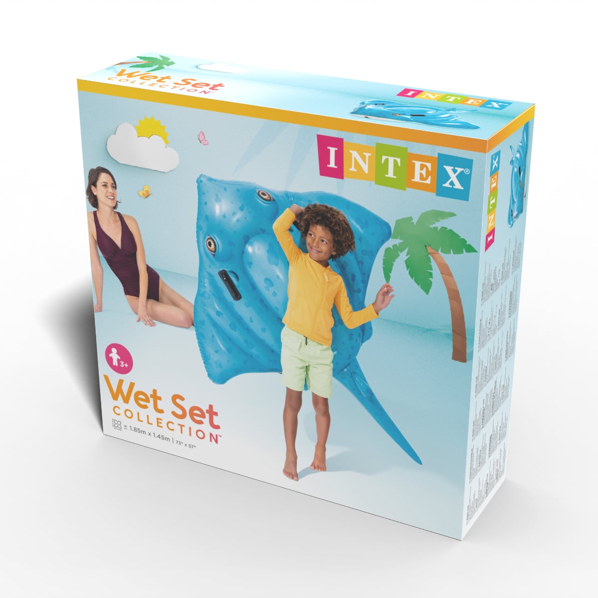 Flotador Inflable Montable con Asas INTEX Mantaraya 185x145 cm