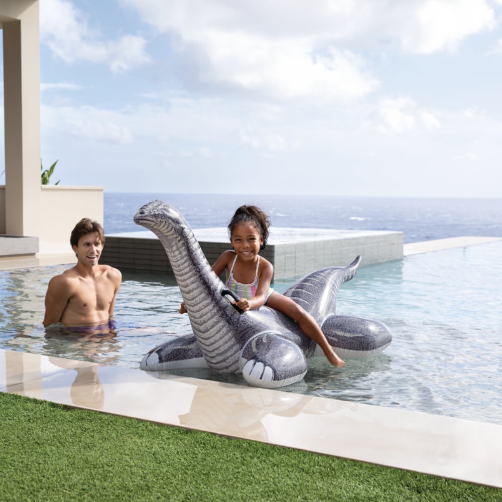 Flotador Inflable INTEX Brontosaurio Ride-On Realista con Asas, 178 x 94 cm