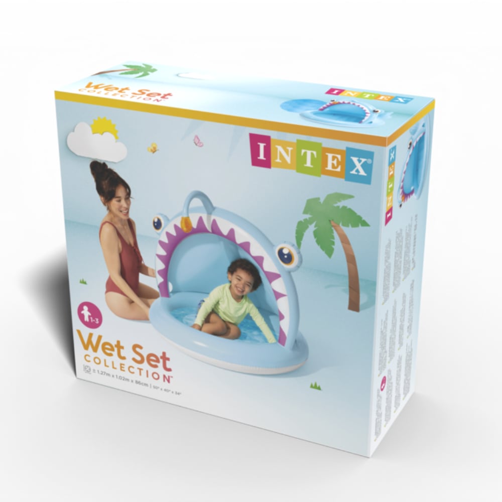 Piscina Infantil INTEX con Parasol Angler Fish Baby Pool 1 - 3 Años