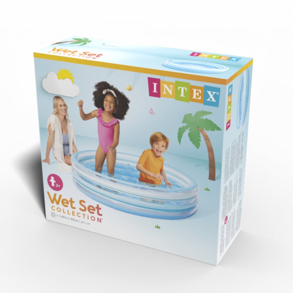 Piscina Infantil Inflable INTEX Blue Biss con Suelo Estampado 147 x 33 cm, 330L