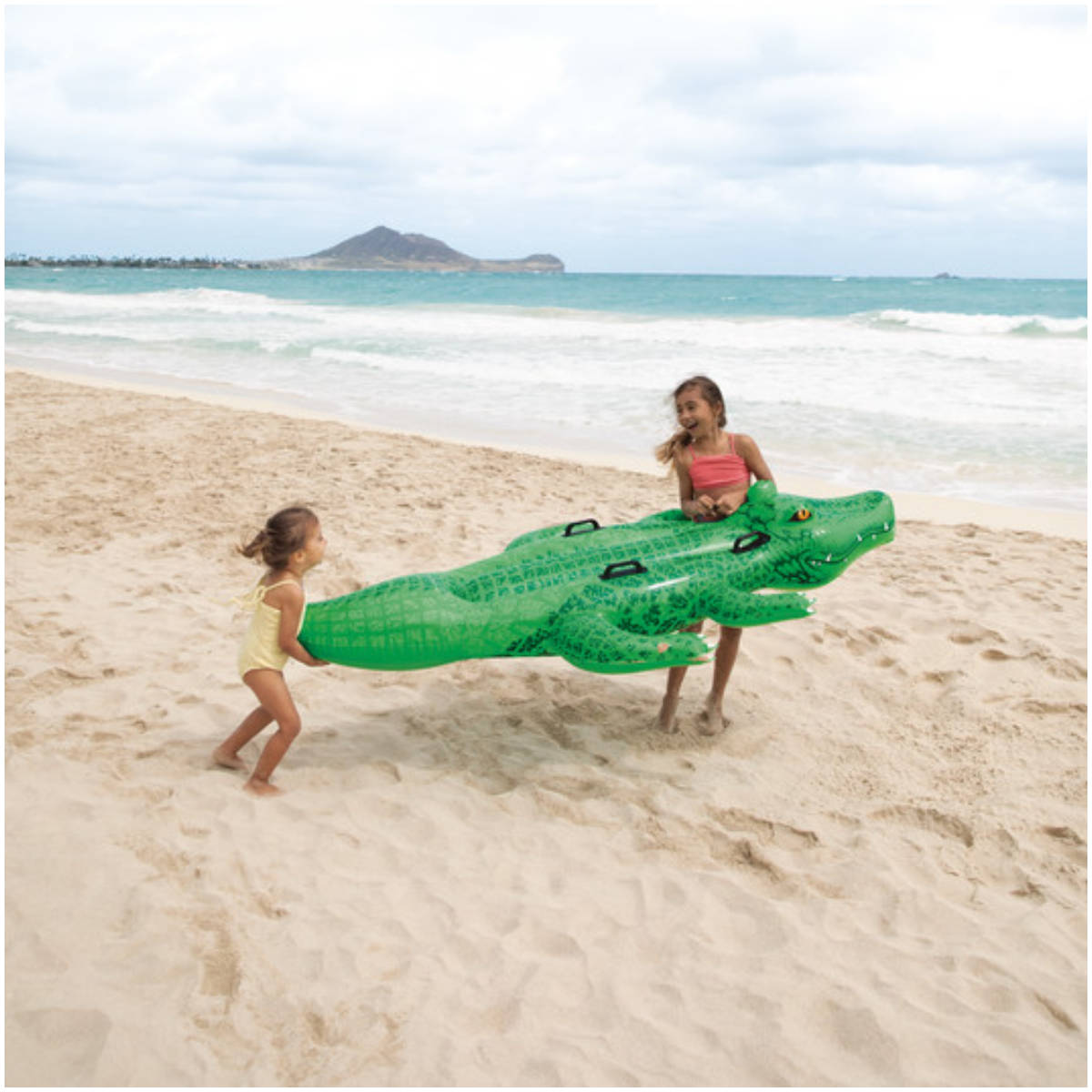 Flotador Inflable Montable INTEX Cocodrilo con 4 Asas, 203 X 114 Cm