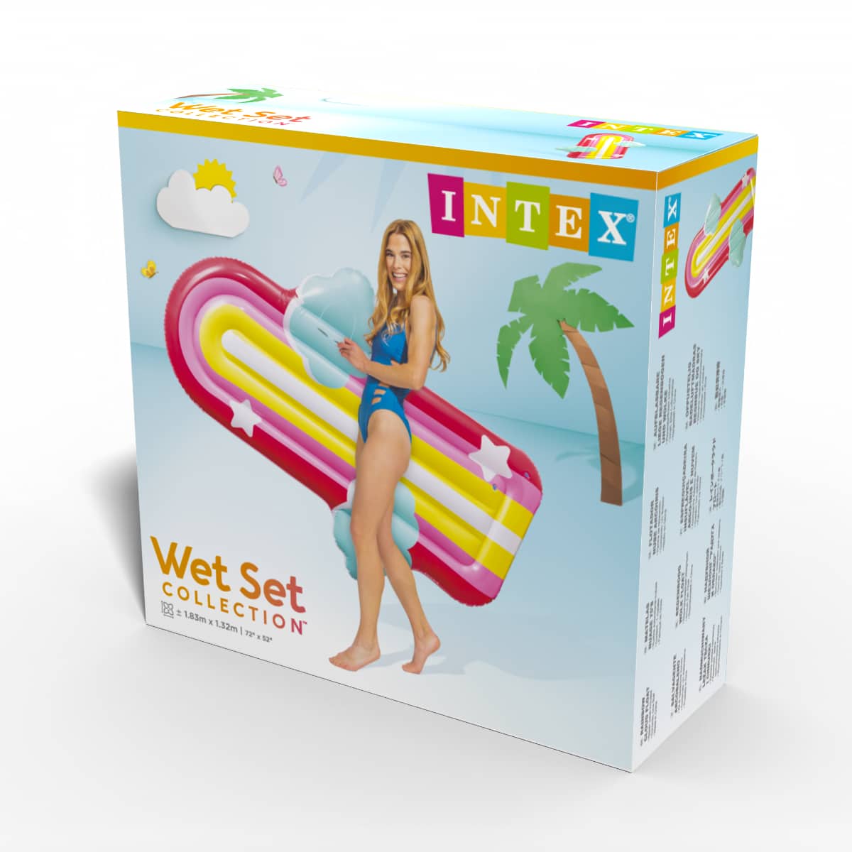 Colchoneta Inflable INTEX Rainbow Cloud 175x20x117 cm