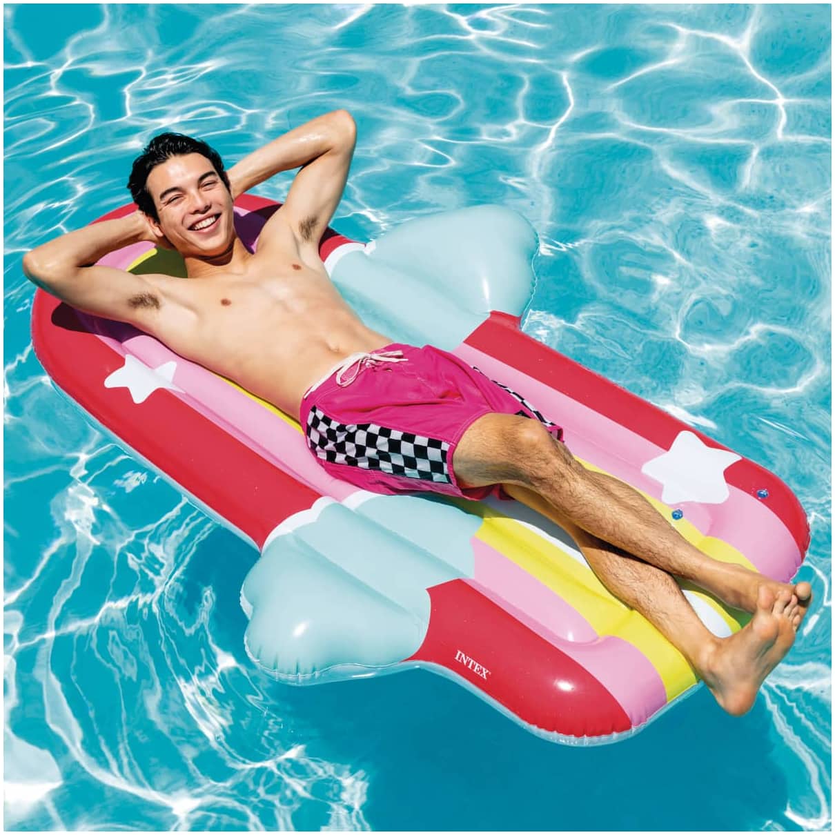 Colchoneta Inflable INTEX Rainbow Cloud 175x20x117 cm