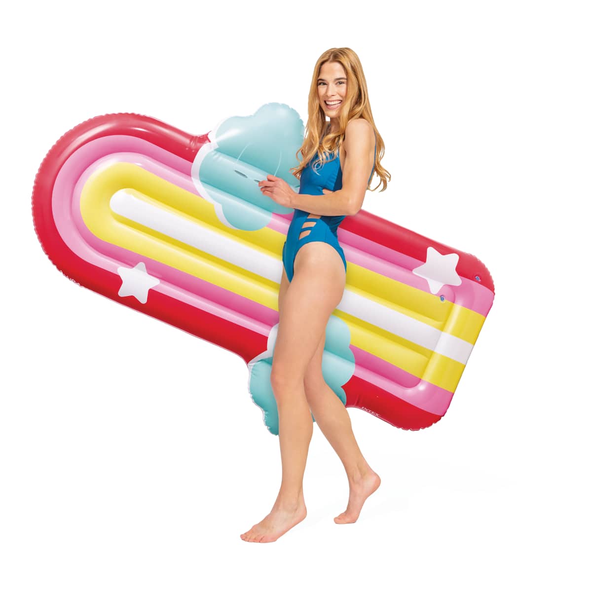 Colchoneta Inflable INTEX Rainbow Cloud 175x20x117 cm
