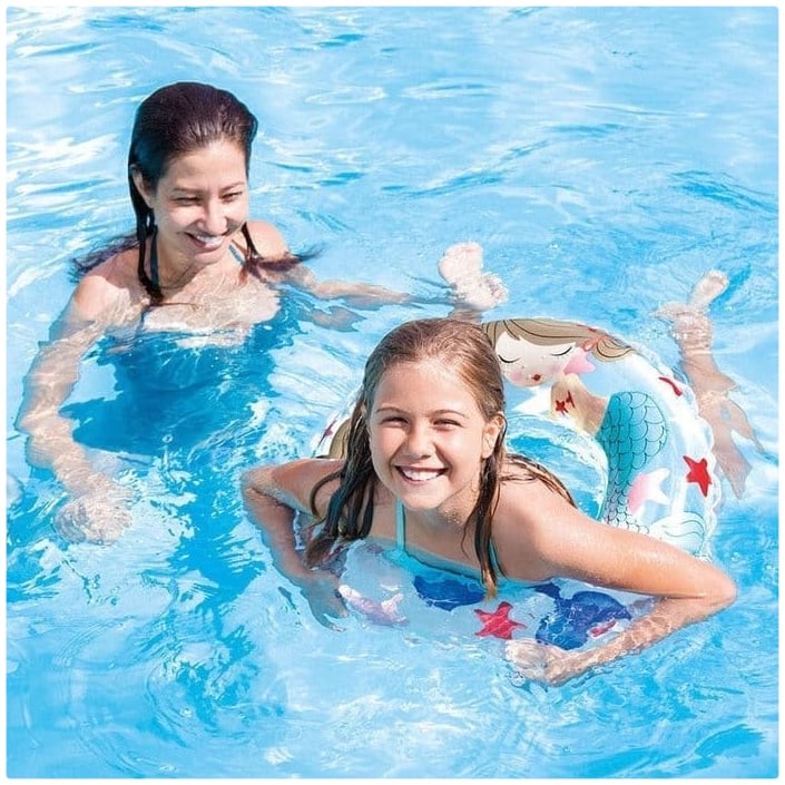 Flotador Inflable Anillo INTEX Transparent Ring 61 cm