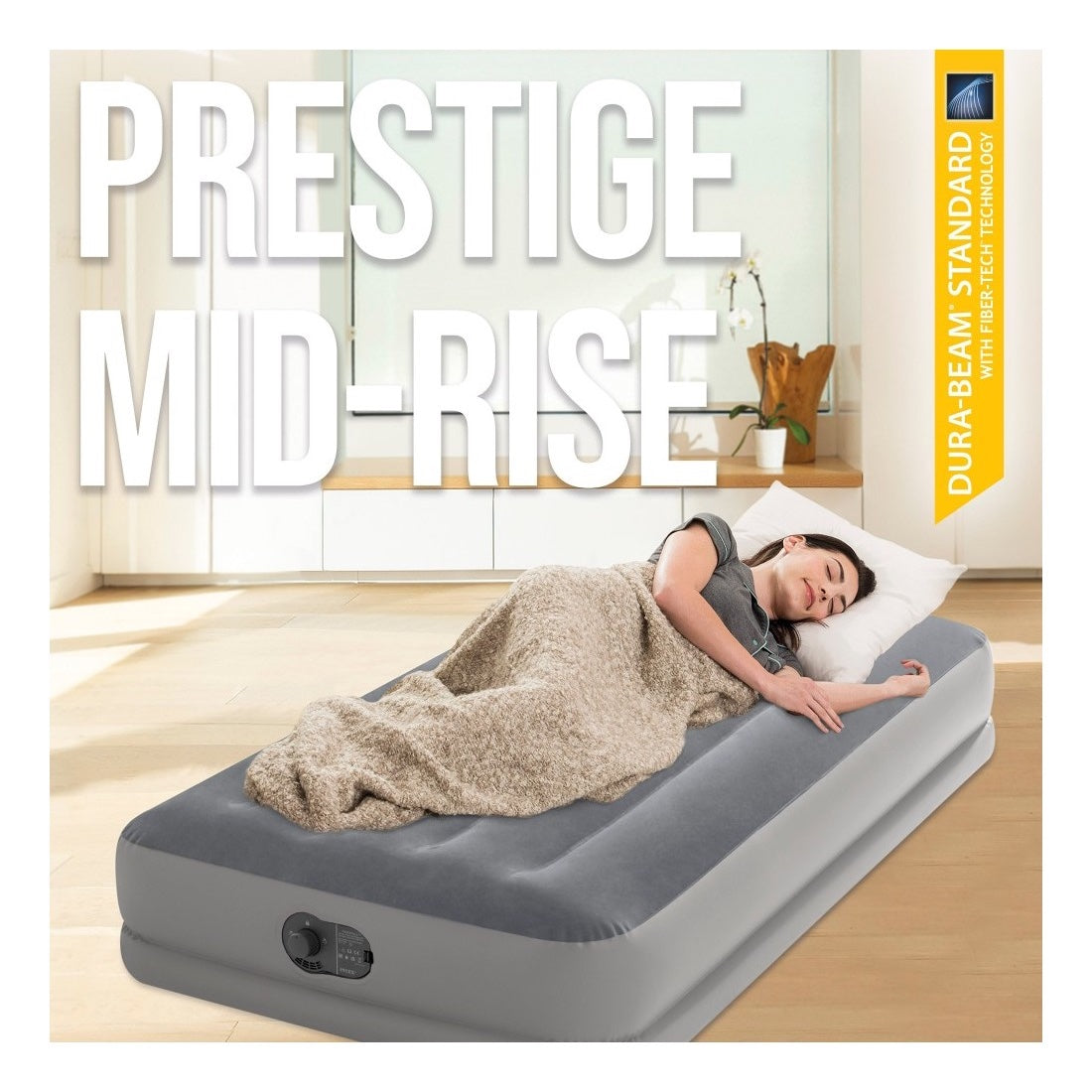 Colchón Inflable Eléctrico USB INTEX 1 Plaza Dura-Beam Standard Prestige