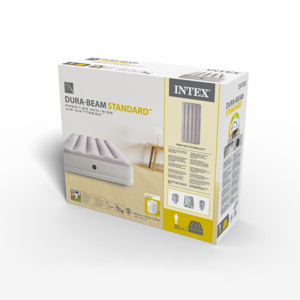 Colchón Inflable INTEX 1.5 Plazas Prestige Mid-Rise con Inflador USB