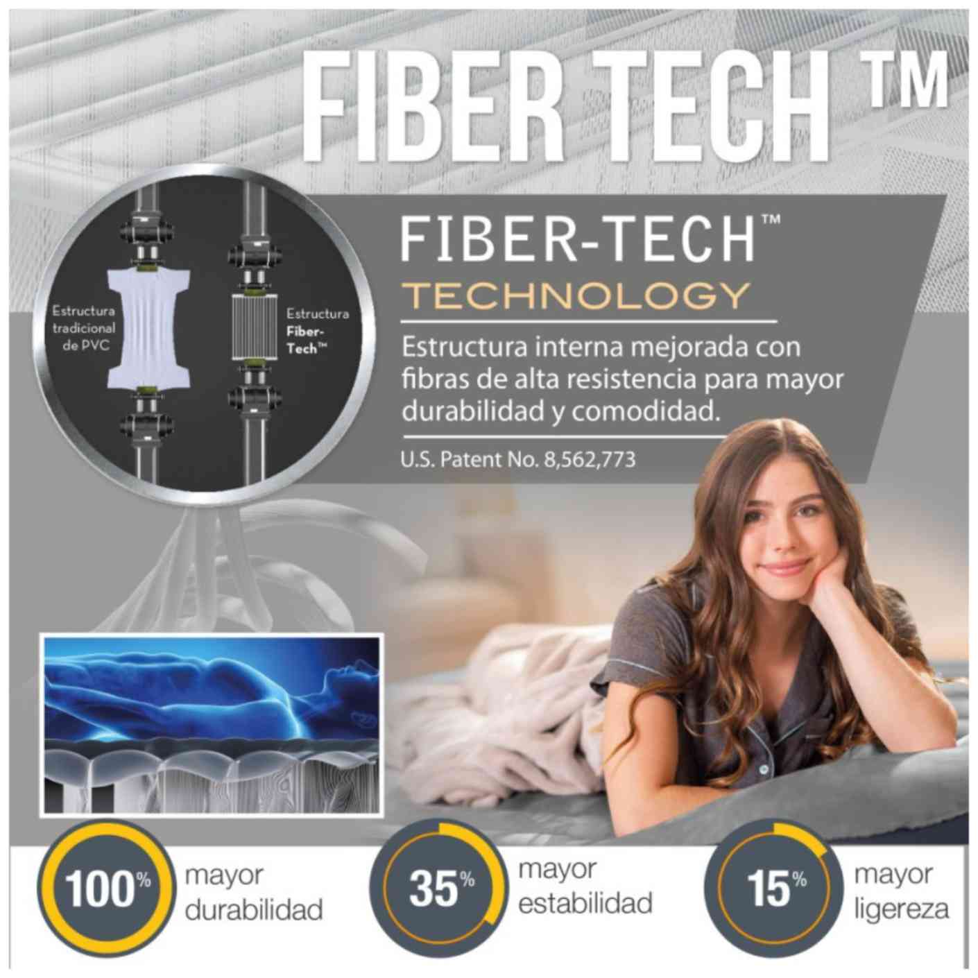 Colchón Inflable INTEX 2 Plazas Classic Downy 137x191x25 cm