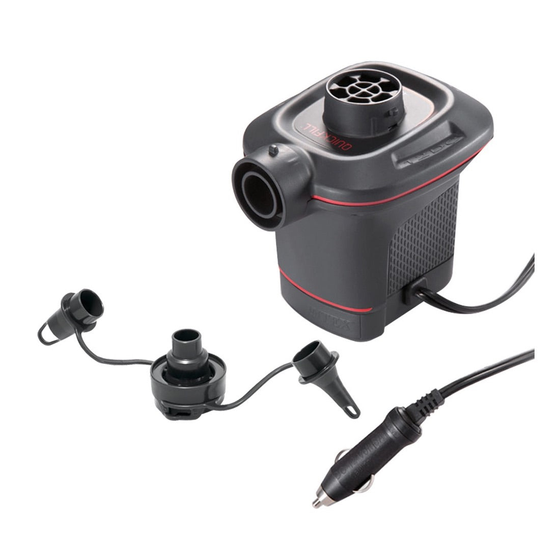 Inflador Eléctrico para Auto 12V INTEX Quick-Fill con 3 Boquillas