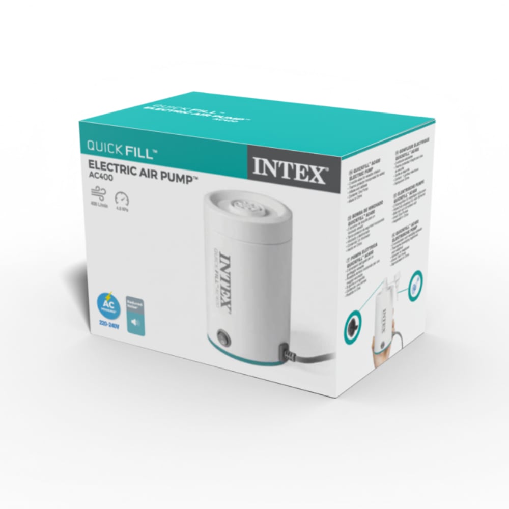 Inflador Eléctrico INTEX Corriente 220-240V QuickFill AC 400 Lts/Min