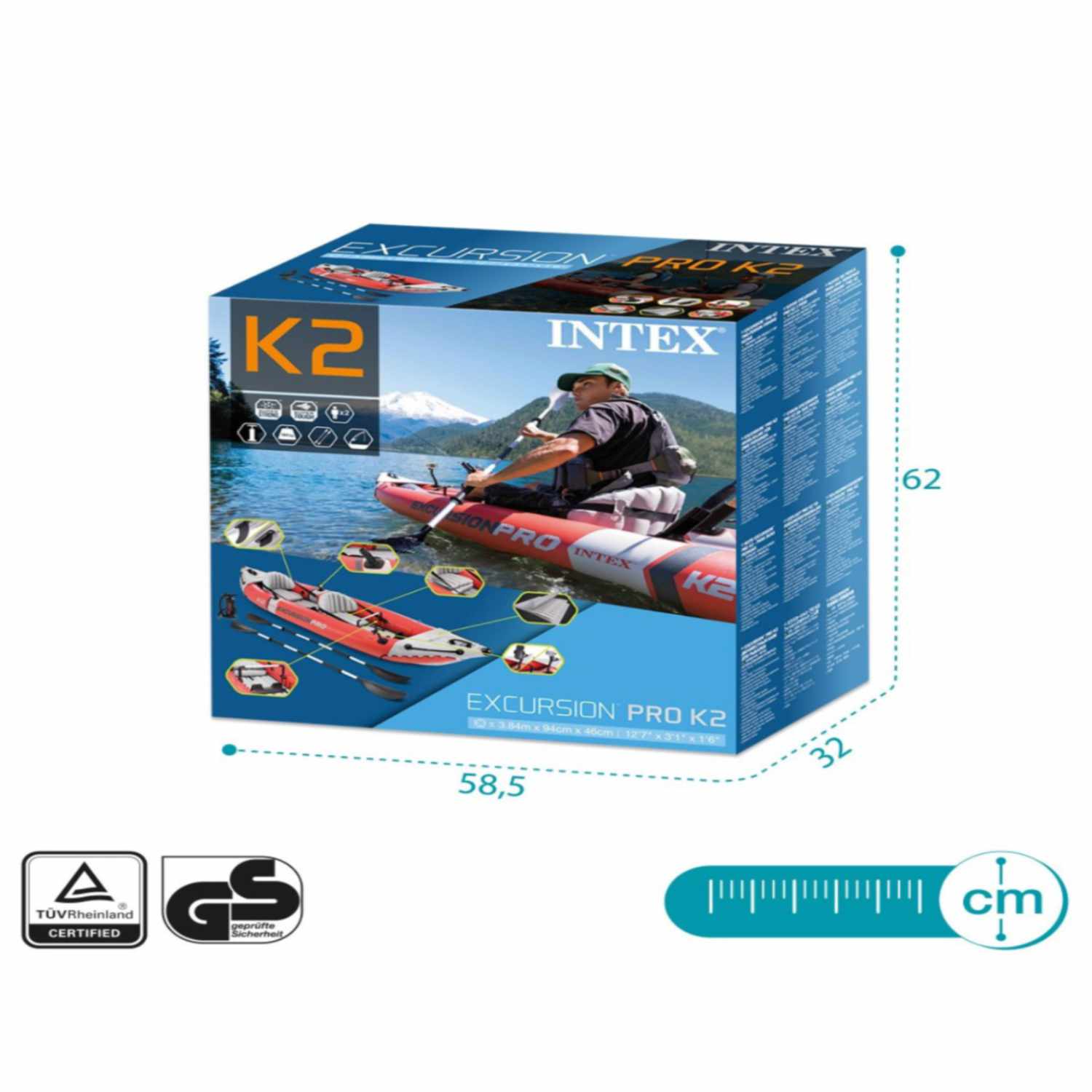 Kayak Inflable Individual INTEX Excursión Pro K2 para 2 Personas