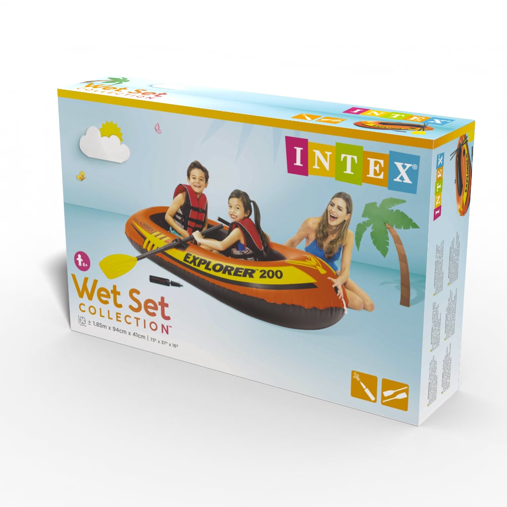 Set Bote Inflable INTEX Explorer 200 para 2 Personas