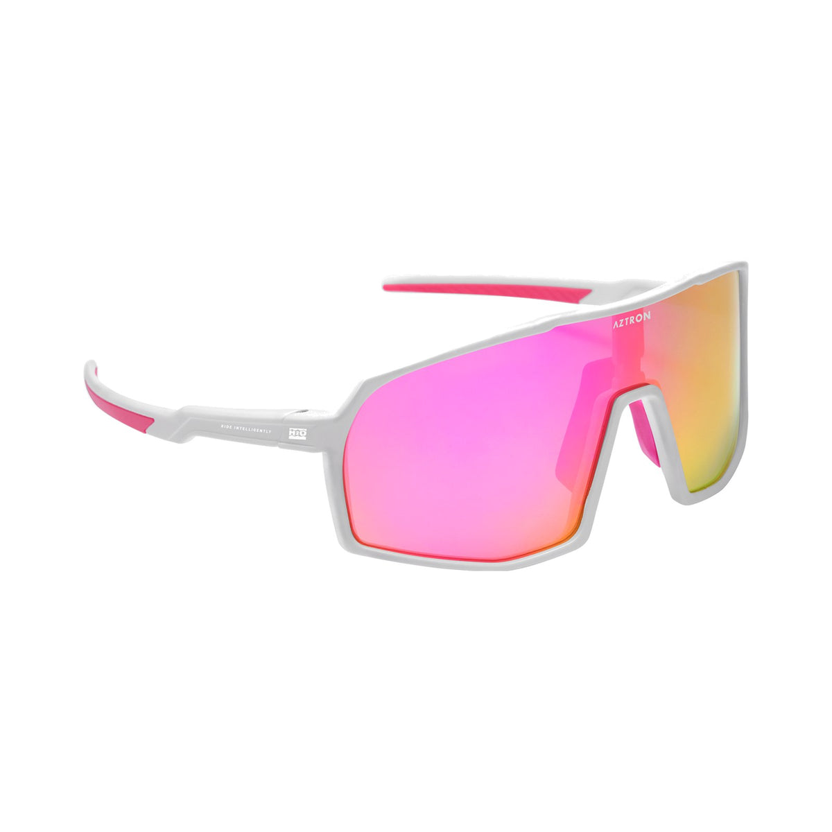 Lentes de sol polarizados flotantes Aztron Miami marco blanco lente rosado