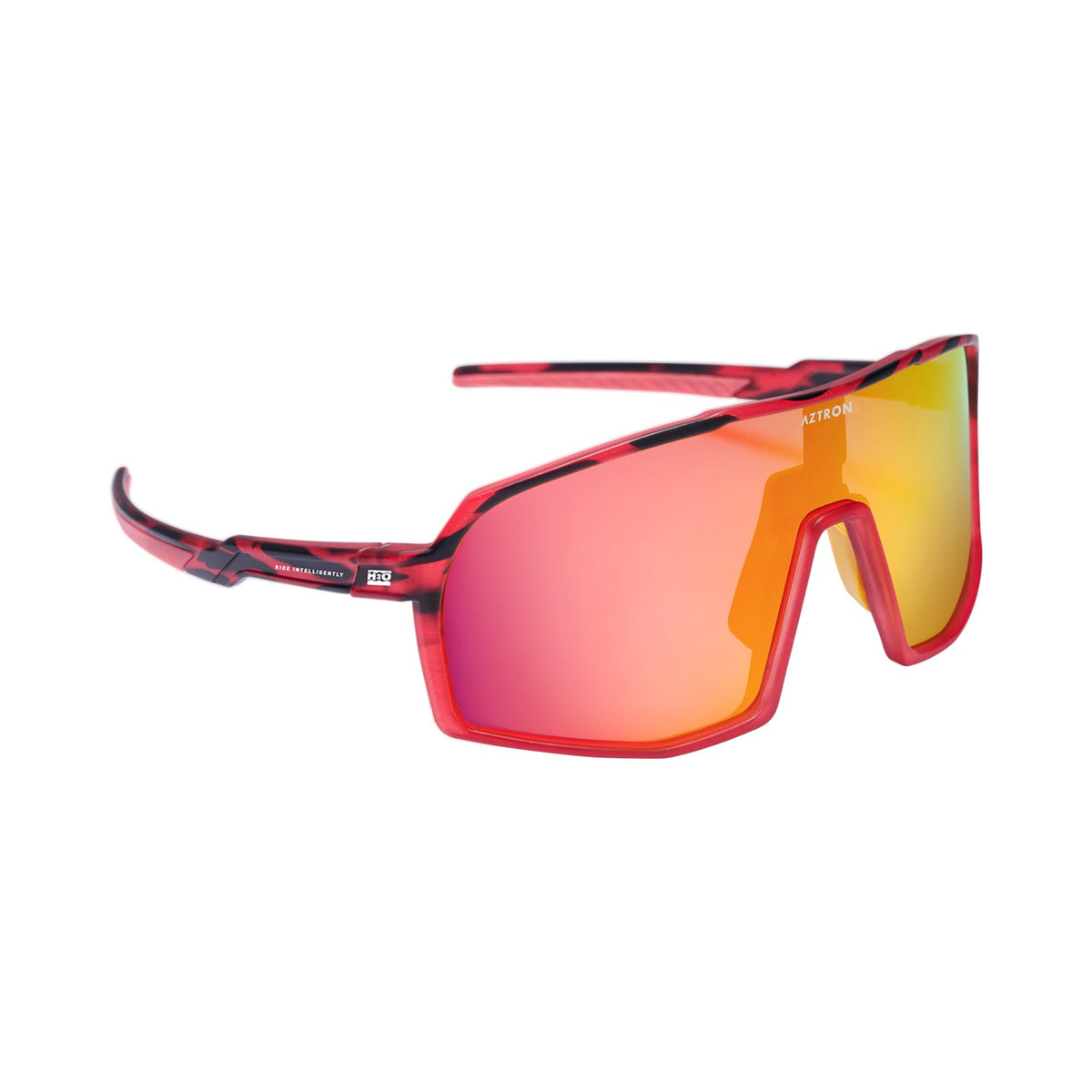 Lentes de sol polarizados flotantes Aztron Halo marco rojo lente espejado