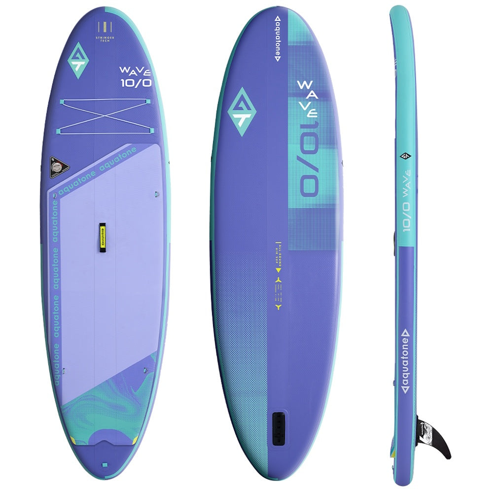 SUP inflable Aquatone Wave 10’0 lila, cubierta y fondo de la tabla
