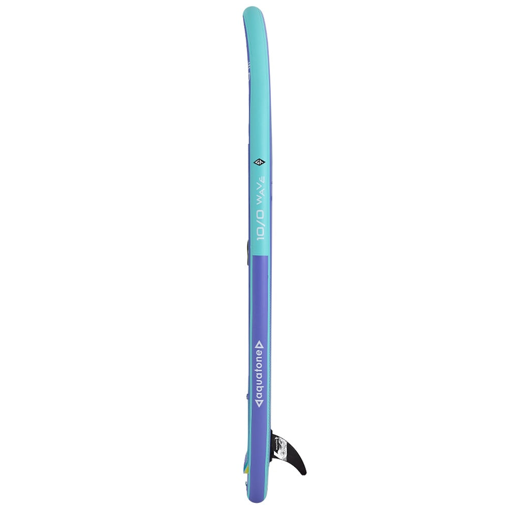 SUP inflable Aquatone Wave 10’0 de perfil con su quilla