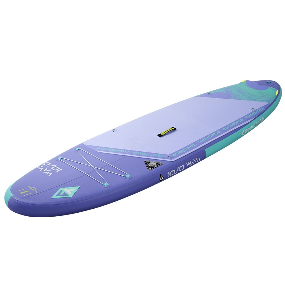 SUP inflable Aquatone Wave 10’0 visto en diagonal desde arriba
