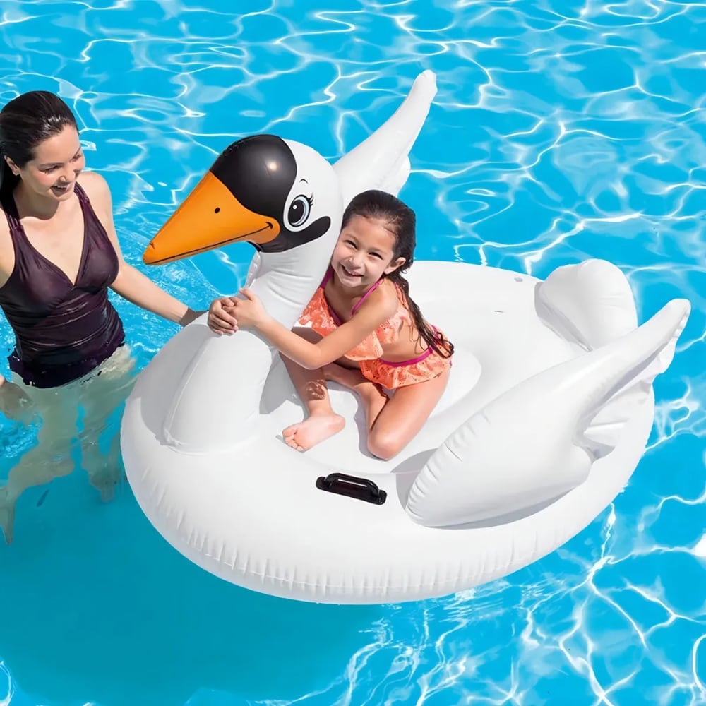 Flotador Inflable Cisne INTEX para Niños Montable 2 Asas 130 x 102 x 99 cm
