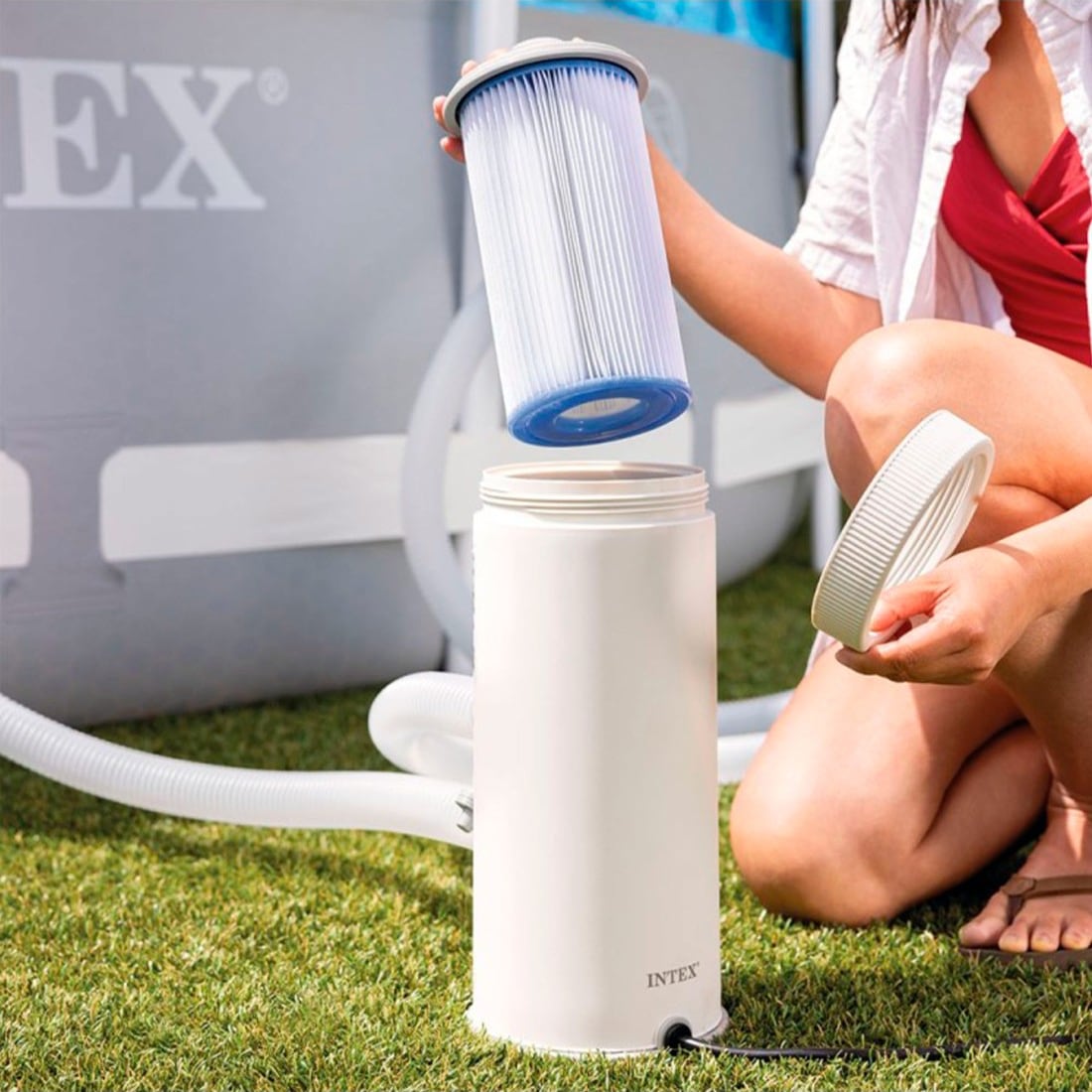 Bomba de Filtro INTEX C1000, 3.785 Litros/Hora con Filtro Tipo A