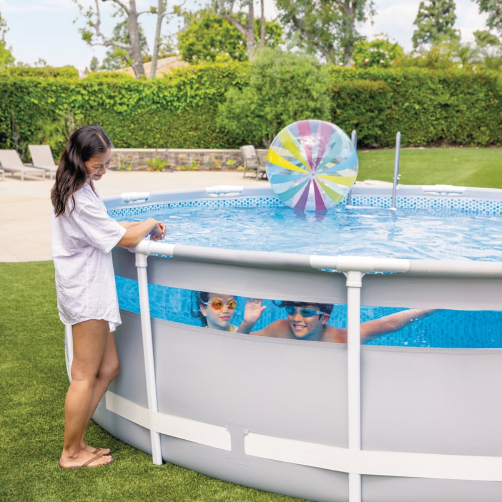 Piscina Estructural Redonda Prism Frame Clearview 427 x 107 cm, 12.706L, con Bomba de Filtro