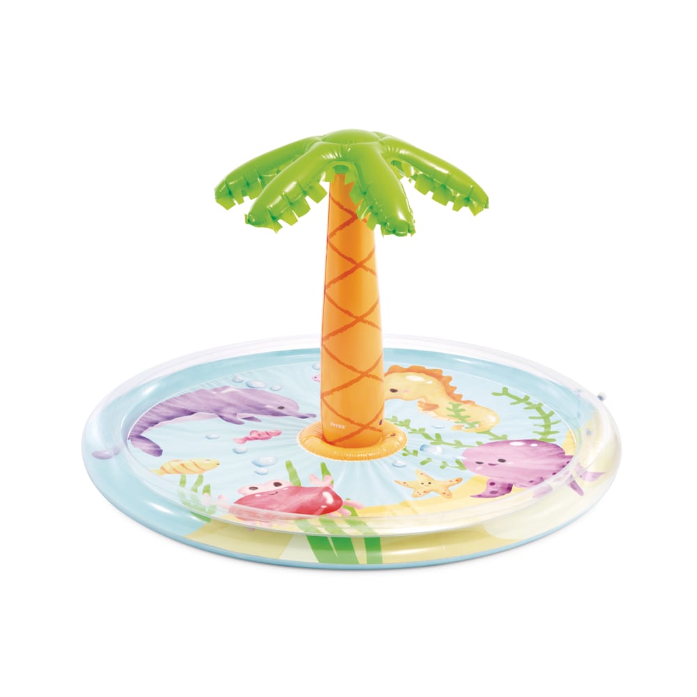 Piscina Infantil Inflable INTEX Spray Palmera con Rociador de Agua 173 X 104 cm, 166L
