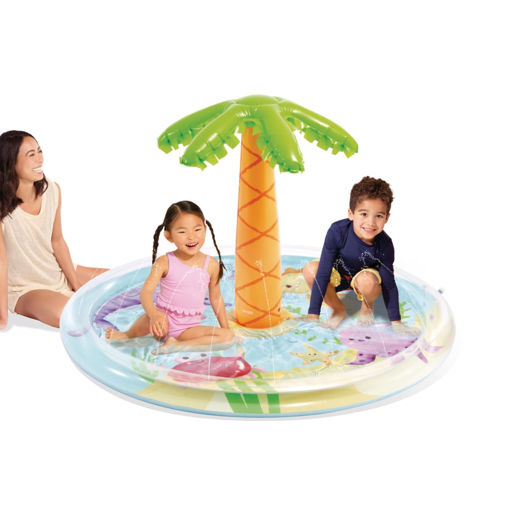 Piscina Infantil Inflable INTEX Spray Palmera con Rociador de Agua 173 X 104 cm, 166L